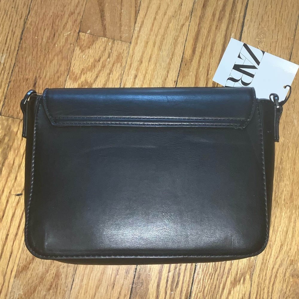 Zara Black Leather Crossbody Bag - Picture 2 of 2